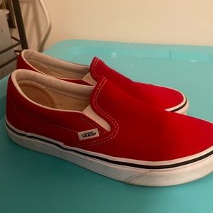 Red Vans Slip ons